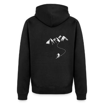 Skiers Skiing Winter sports - Unisex Premium Organic Zip Hoodie - black - Back - Nico (187cm)