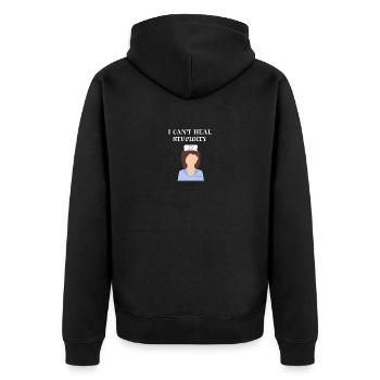Infirmière Je ne peux pas guérir le cadeau de stupidité - Veste à capuche bio Premium Unisexe - noir - Dos - Nico (187cm)
