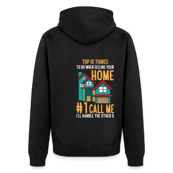 Drôle d’agent immobilier Home Realtor - Veste à capuche bio Premium Unisexe - noir - Dos - Nico (187cm)