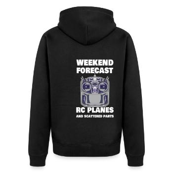 RC Pilote Week-end Prévisions Drôle d’avion RC Avion - Veste à capuche bio Premium Unisexe - noir - Dos - Nico (187cm)