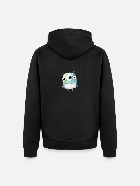 Süßes Aquarell Monster - Unisex Premium Bio Zip Hoodie - Schwarz