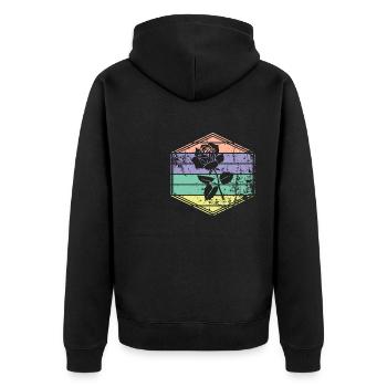 Rose - Unisex Premium Bio Zip Hoodie - Schwarz - Hinten - Nico (187cm)