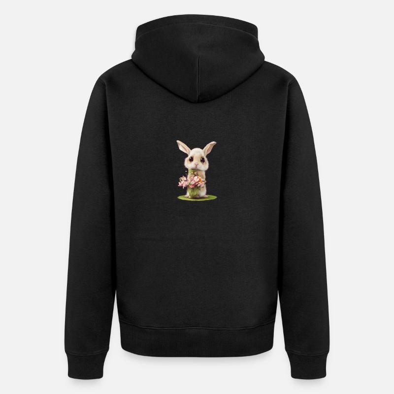 Petit Lapin 4 - Veste à capuche bio Premium Unisexe - noir