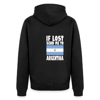 Drapeau de l’Argentine - Veste à capuche bio Premium Unisexe - noir - Dos - Nico (187cm)