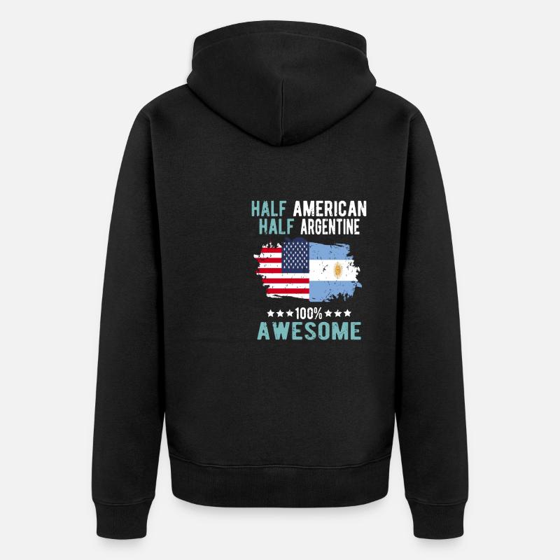 Moitié américain moitié argentin - Veste à capuche bio Premium Unisexe - noir