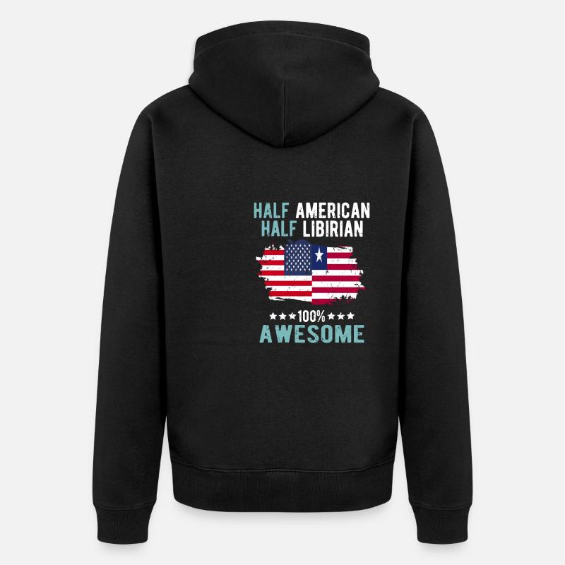 Moitié américain moitié libyen - Veste à capuche bio Premium Unisexe - noir