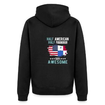 Moitié américain moitié panaméen - Veste à capuche bio Premium Unisexe - noir - Dos - Nico (187cm)