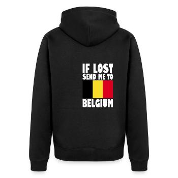 Drapeau de la Belgique - Veste à capuche bio Premium Unisexe - noir - Dos - Nico (187cm)
