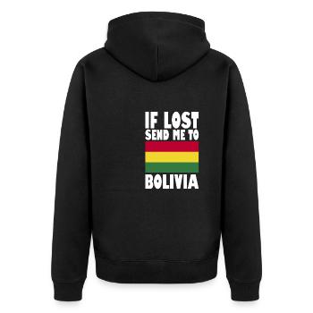 Drapeau de la Bolivie - Veste à capuche bio Premium Unisexe - noir - Dos - Nico (187cm)