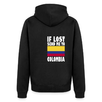 Drapeau de la Colombie - Veste à capuche bio Premium Unisexe - noir - Dos - Nico (187cm)