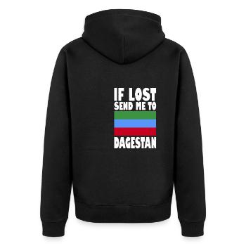 Drapeau du Daghestan - Veste à capuche bio Premium Unisexe - noir - Dos - Nico (187cm)