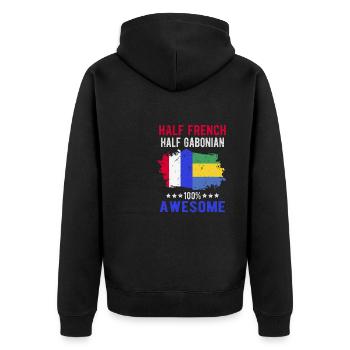 Moitié Français moitié gabonais - Veste à capuche bio Premium Unisexe - noir - Dos - Nico (187cm)