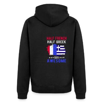 Moitié Français moitié grec - Veste à capuche bio Premium Unisexe - noir - Dos - Nico (187cm)
