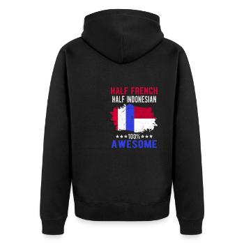 Moitié Français moitié indonésien - Veste à capuche bio Premium Unisexe - noir - Dos - Nico (187cm)
