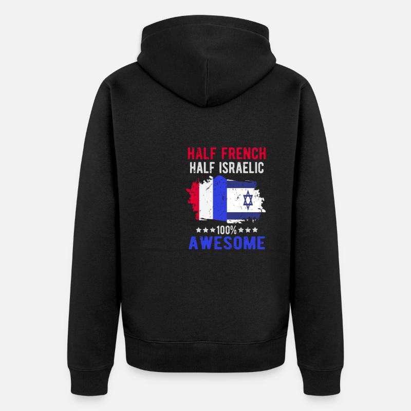 Moitié Français moitié Isreali - Veste à capuche bio Premium Unisexe - noir