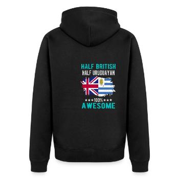 Moitié britannique moitié uruguayen - Veste à capuche bio Premium Unisexe - noir - Dos - Nico (187cm)