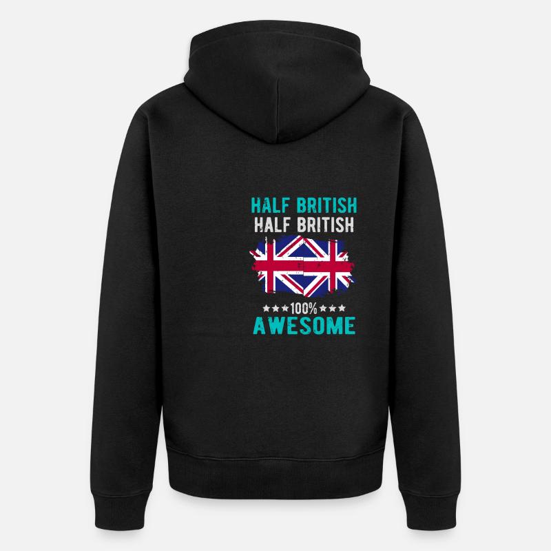Half British Half British - Unisex Premium Organic Zip Hoodie - black