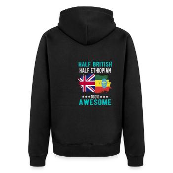 Moitié britannique moitié éthiopien - Veste à capuche bio Premium Unisexe - noir - Dos - Nico (187cm)