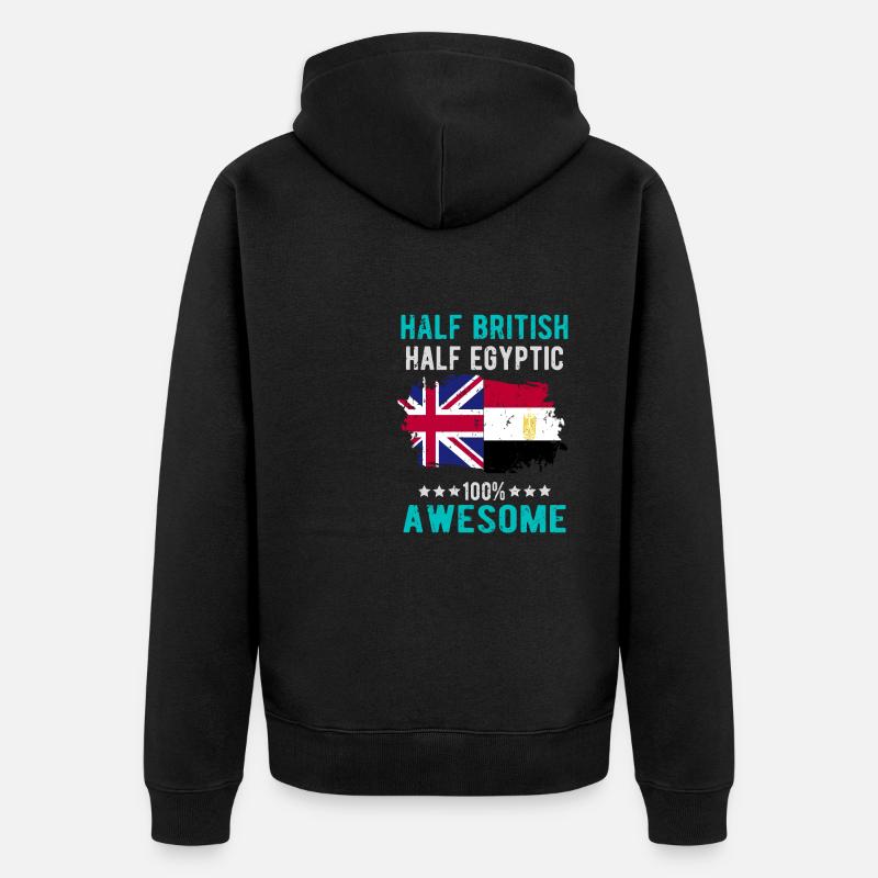 Moitié britannique moitié égyptien - Veste à capuche bio Premium Unisexe - noir