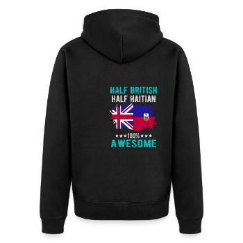 Moitié britannique moitié haïtien - Veste à capuche bio Premium Unisexe - noir - Dos - Nico (187cm)