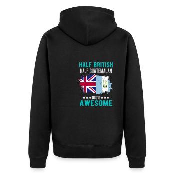 Moitié britannique moitié guatémaltèque - Veste à capuche bio Premium Unisexe - noir - Dos - Nico (187cm)