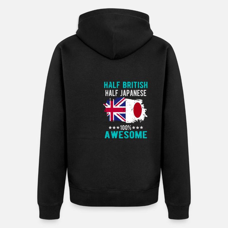 Moitié britannique moitié japonais - Veste à capuche bio Premium Unisexe - noir