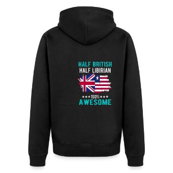 Half British Half Libyan - Unisex Premium Organic Zip Hoodie - black - Back - Nico (187cm)