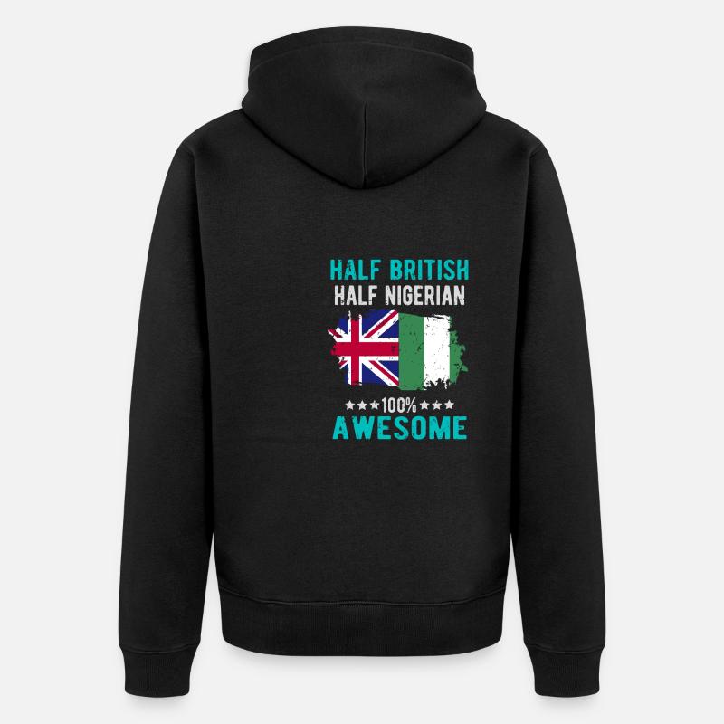 Moitié britannique moitié nigérian - Veste à capuche bio Premium Unisexe - noir