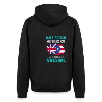 Moitié britannique moitié portoricain - Veste à capuche bio Premium Unisexe - noir - Dos - Nico (187cm)
