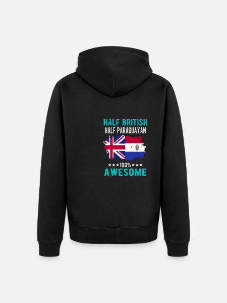 Half British Half Paraguayan - Unisex Premium Organic Zip Hoodie - black