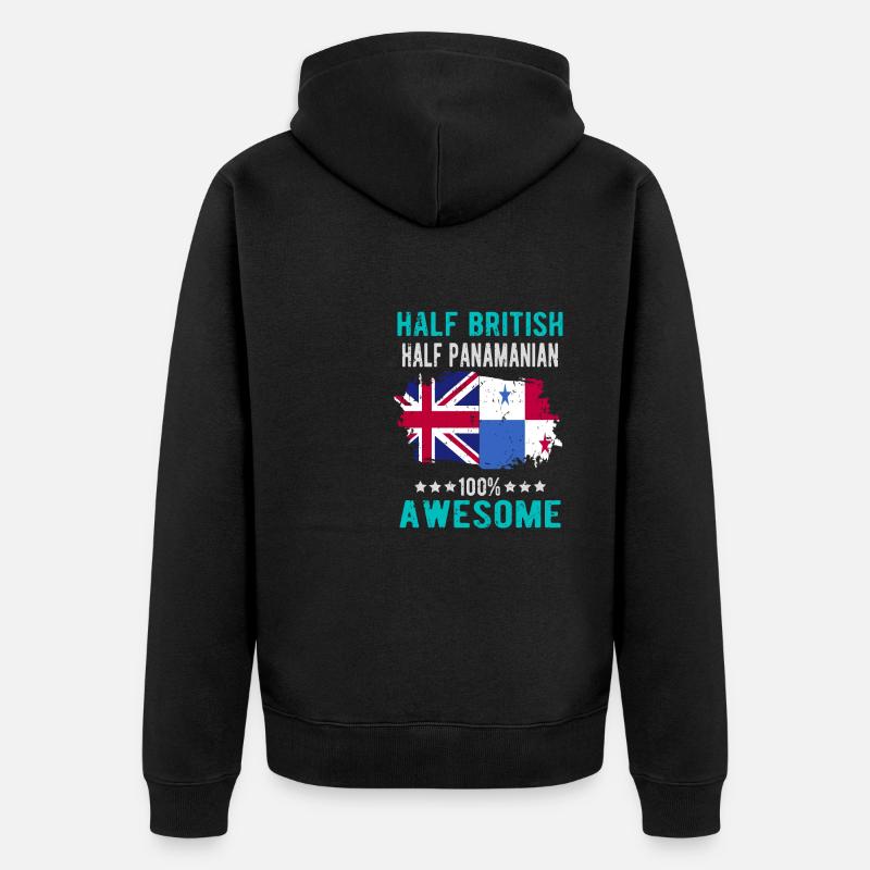 Halb Brite Halb Panamese - Unisex Premium Bio Zip Hoodie - Schwarz