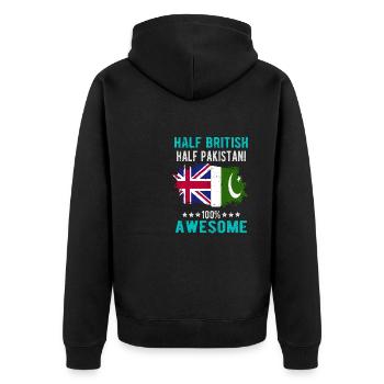 Half British Half Pakistanis - Unisex Premium Organic Zip Hoodie - black - Back - Nico (187cm)