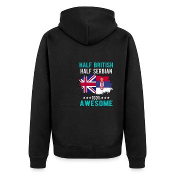 Mi-Britannique, mi-serbe - Veste à capuche bio Premium Unisexe - noir - Dos - Nico (187cm)