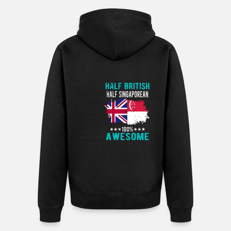 Moitié britannique moitié singapourien - Veste à capuche bio Premium Unisexe - noir