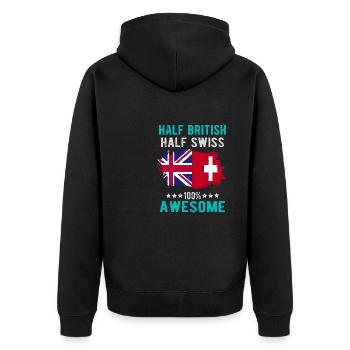 Mi-Britannique, mi-Suisse - Veste à capuche bio Premium Unisexe - noir - Dos - Nico (187cm)