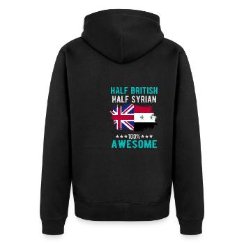 Moitié britannique moitié syrien - Veste à capuche bio Premium Unisexe - noir - Dos - Nico (187cm)