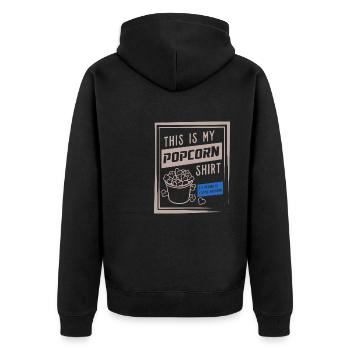 Popcorn-Zitat-Filme für gesundes Essen - Unisex Premium Bio Zip Hoodie - Schwarz - Hinten - Nico (187cm)