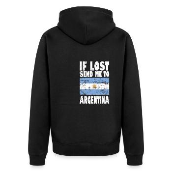 Drapeau de l’Argentine - Veste à capuche bio Premium Unisexe - noir - Dos - Nico (187cm)