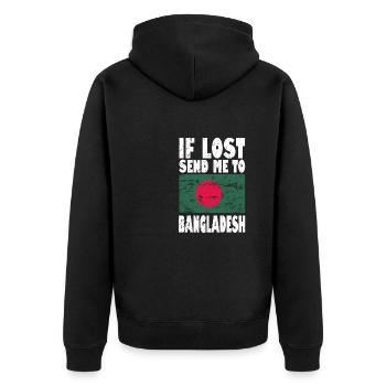 Drapeau du Bangladesh - Veste à capuche bio Premium Unisexe - noir - Dos - Nico (187cm)