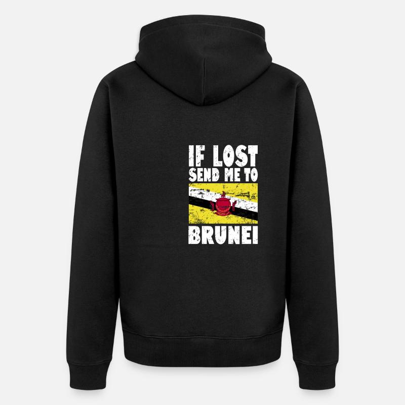 Drapeau du Brunei - Veste à capuche bio Premium Unisexe - noir
