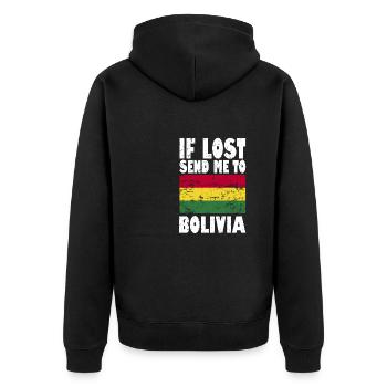 Drapeau de la Bolivie - Veste à capuche bio Premium Unisexe - noir - Dos - Nico (187cm)