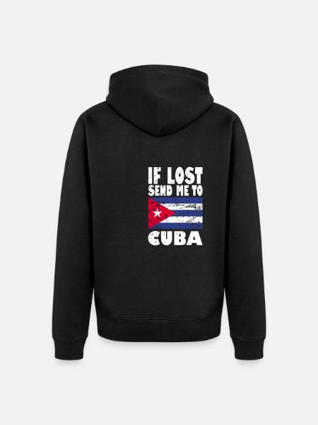 Cuba Flag Saying - Unisex Premium Organic Zip Hoodie - black