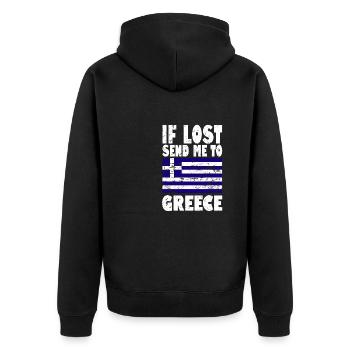 Drapeau de la Grèce - Veste à capuche bio Premium Unisexe - noir - Dos - Nico (187cm)