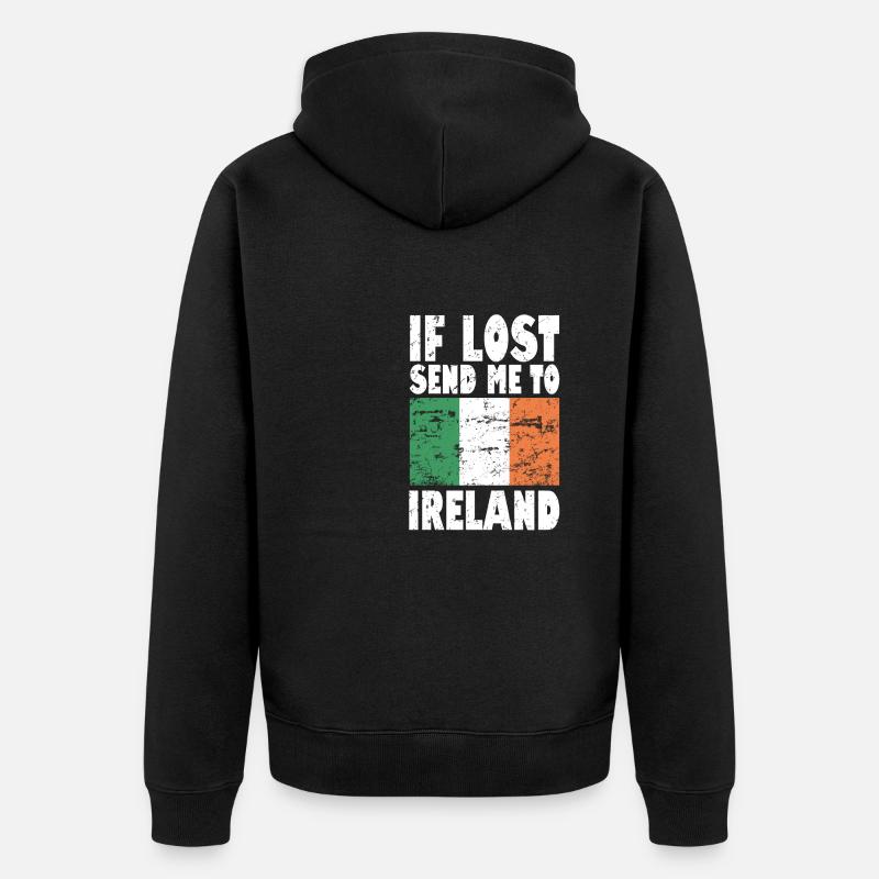 Drapeau irlandais - Veste à capuche bio Premium Unisexe - noir