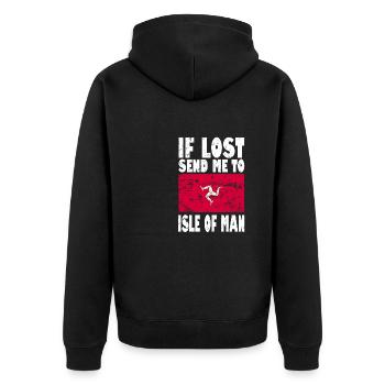Drapeau de l’île de Man disant - Veste à capuche bio Premium Unisexe - noir - Dos - Nico (187cm)