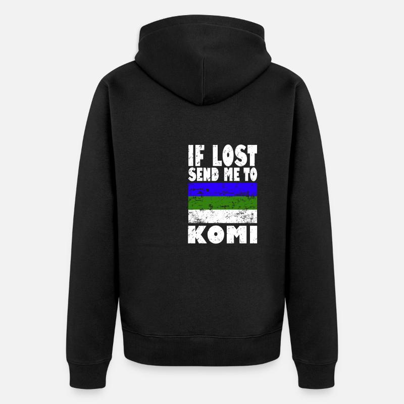 Dicton du drapeau Komi - Veste à capuche bio Premium Unisexe - noir