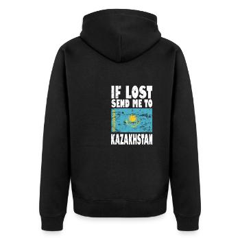 Drapeau du Kazakhstan - Veste à capuche bio Premium Unisexe - noir - Dos - Nico (187cm)