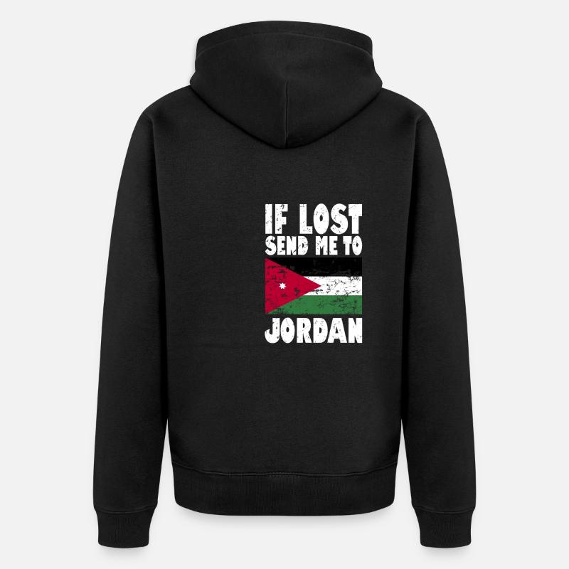 Drapeau de Jordanie - Veste à capuche bio Premium Unisexe - noir