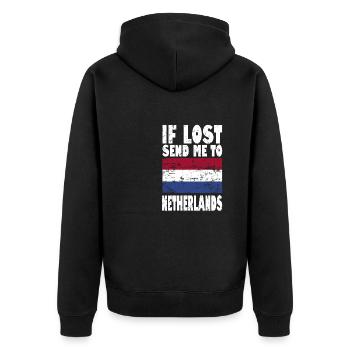 Drapeau des Pays-Bas - Veste à capuche bio Premium Unisexe - noir - Dos - Nico (187cm)