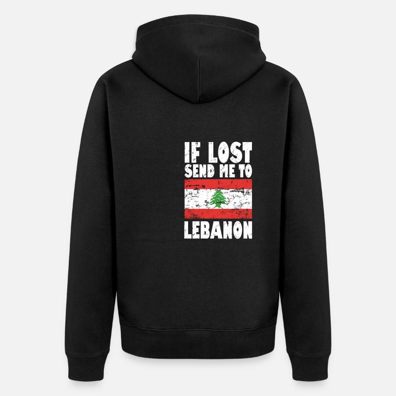 Libanon Flagge Spruch - Unisex Premium Bio Zip Hoodie - Schwarz